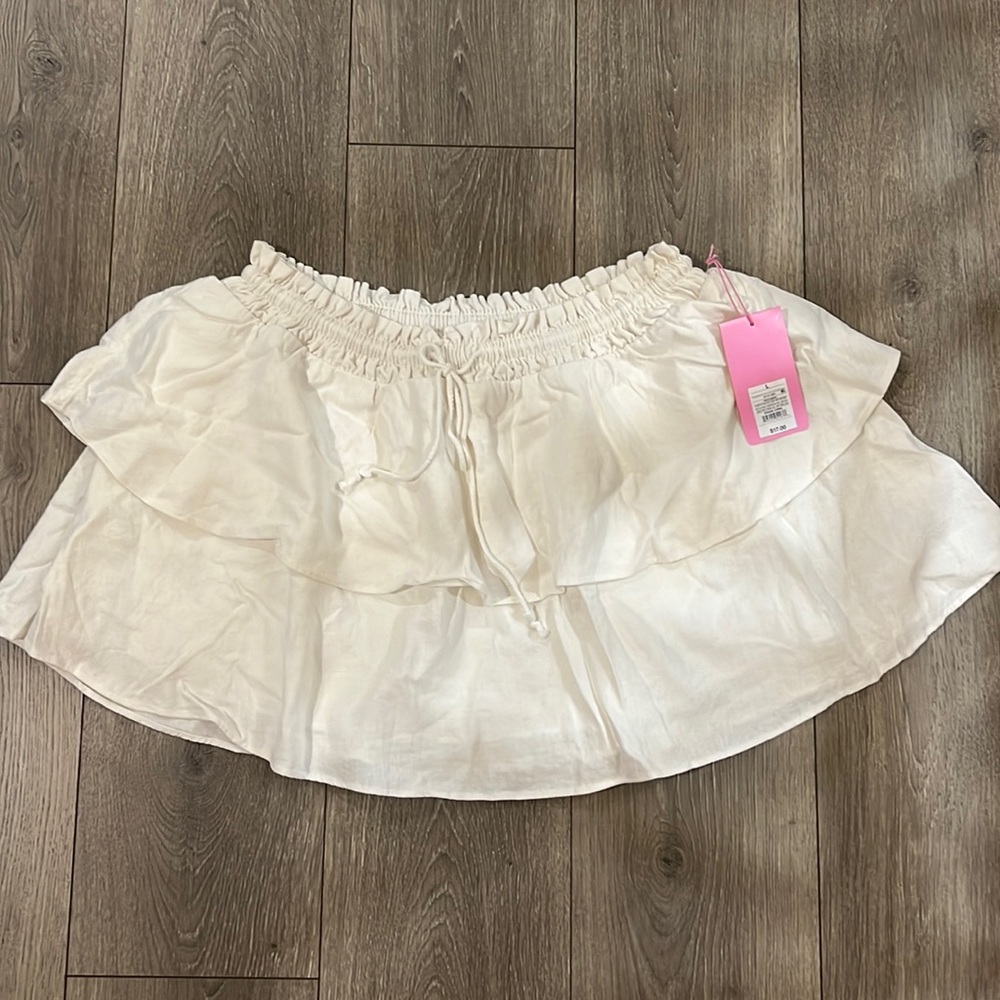 Stoney Clover white linen skirt, NWT
